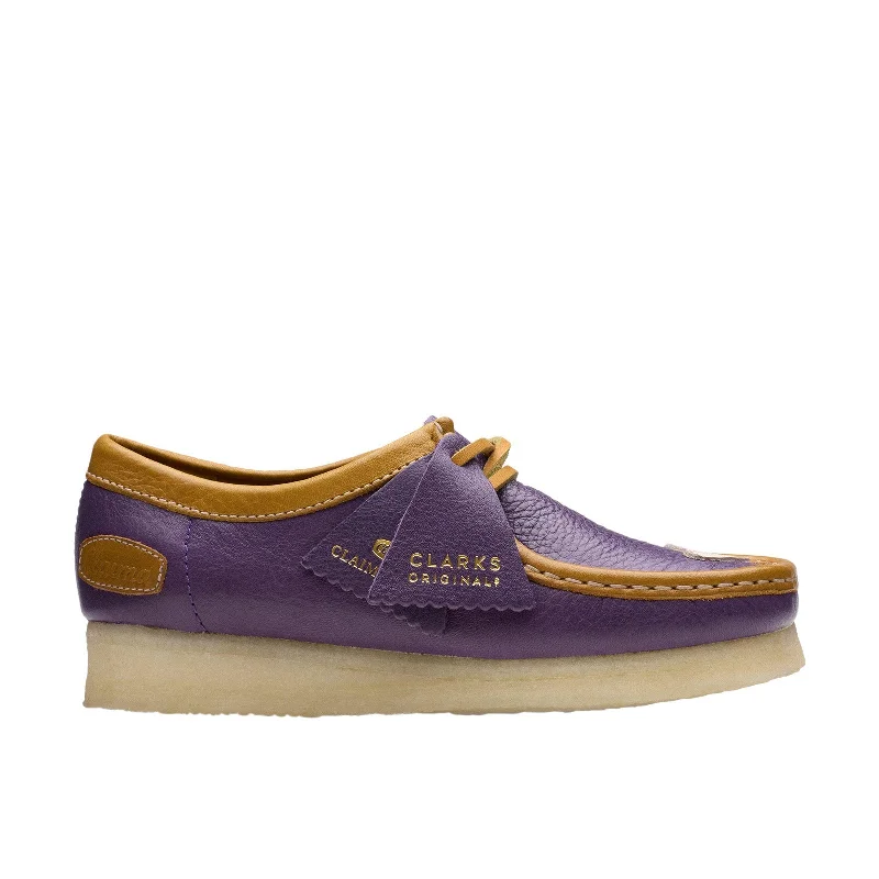 Clarks Wallabee 26175433 Mens Purple Leather Oxfords & Lace Ups Casual Shoes