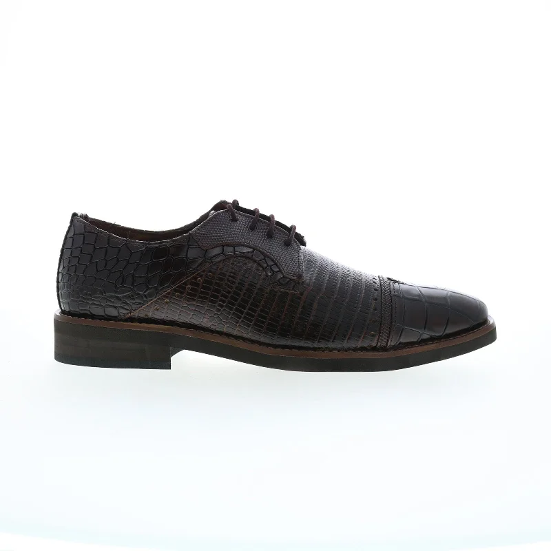 Stacy Adams Esposito 25538-200 Mens Brown Oxfords & Lace Ups Cap Toe Shoes