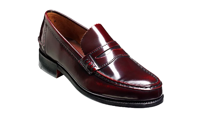 Barker Caruso Classic Penny Loafer  - Hi Shine Burgundy