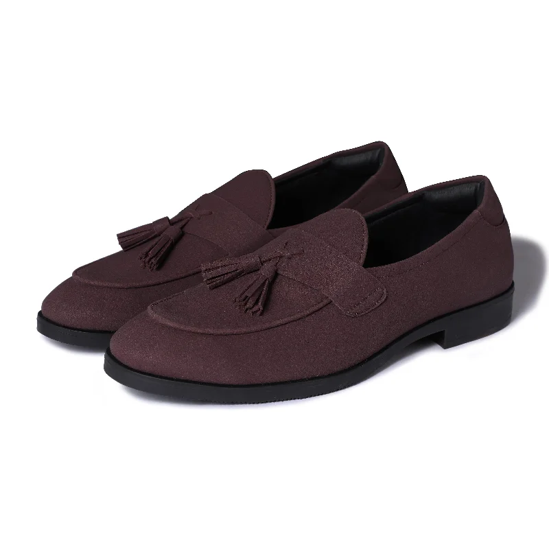 El Moho - Wine Suede Tassel Slip-On