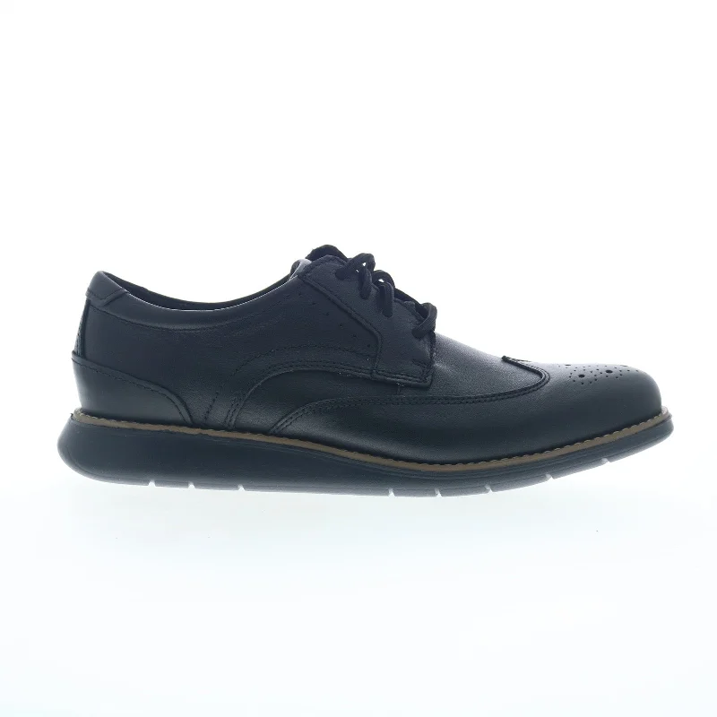 Rockport Total Motion Craft Wingtip CJ1399 Mens Black Wide Oxfords Shoes