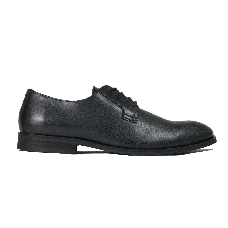 'Gideon' classic vegan derby round toe by Zette Shoes - black