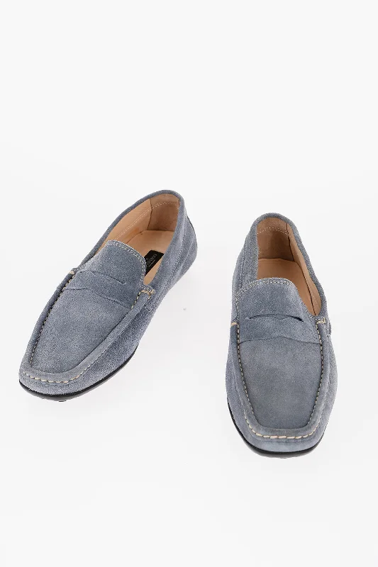 Corneliani Id Suede Penny Loafers