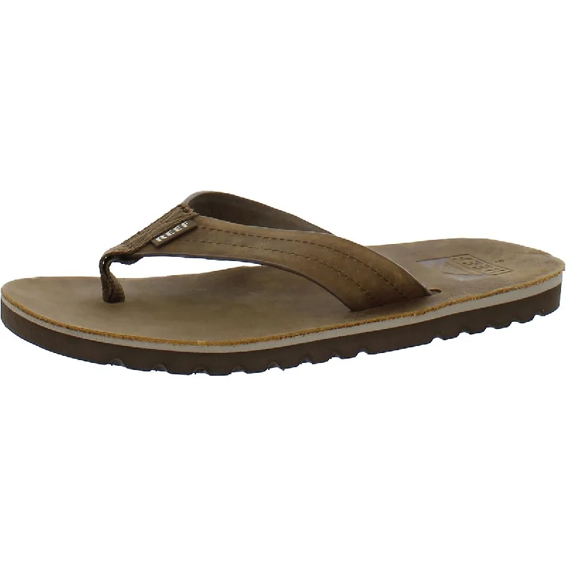 Reef Mens Voyage Leather Slide Sandals