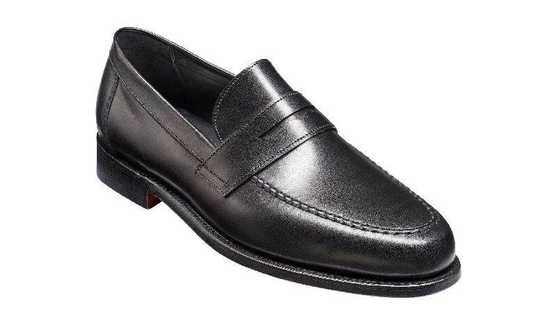 Barker Jevington Loafer Shoes - Black Calf - Ready To Deliver