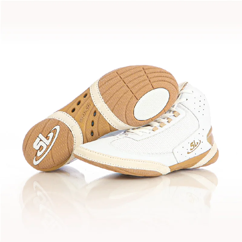 ScrapLife Wrestling | Ascend One Wrestling Shoes | White/Gold | Limited Edition Bo Nickal