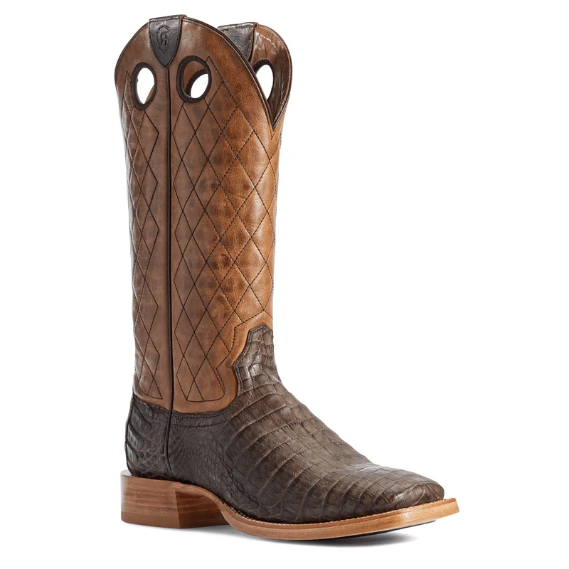 Ariat Men's Relentless Winner's Circle Chocolate Caiman Belly Western Boots 10031459