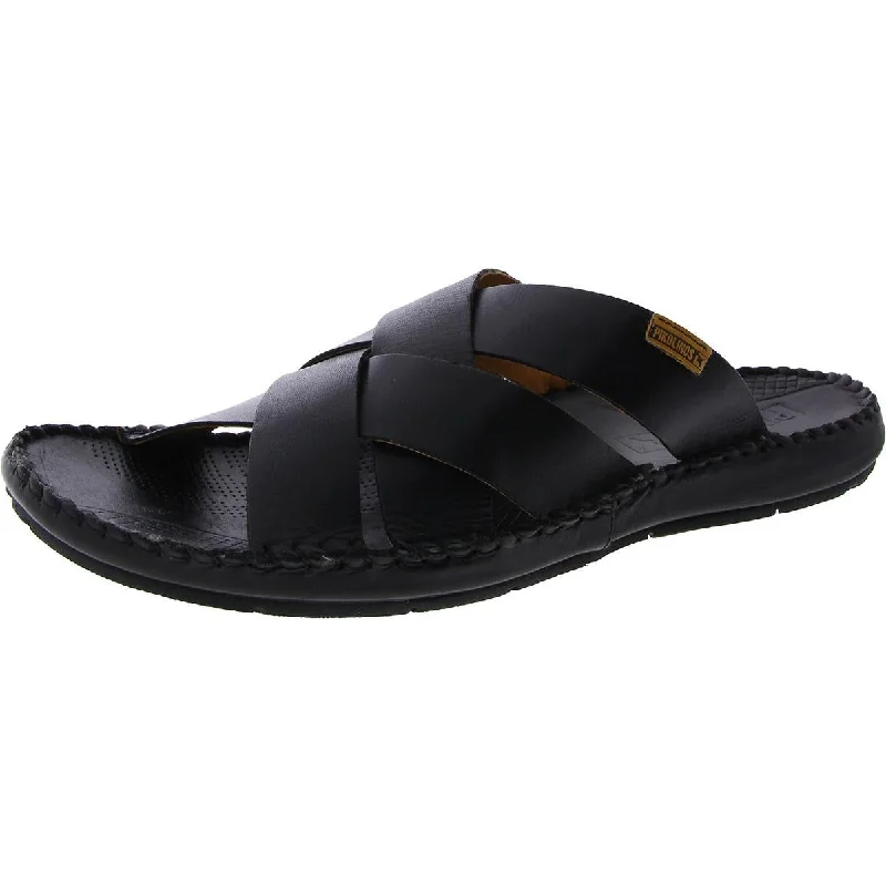 Pikolinos Mens Tarifa Leather Flat Slide Sandals