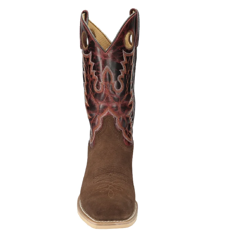 Smoky Mountain Boots Mens Santa Fe Brown/Burgundy Crackle Leather Cowboy Boots