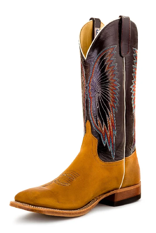 Anderson Bean Mens Essex Kidskin Rust Leather Cowboy Boots 11 D