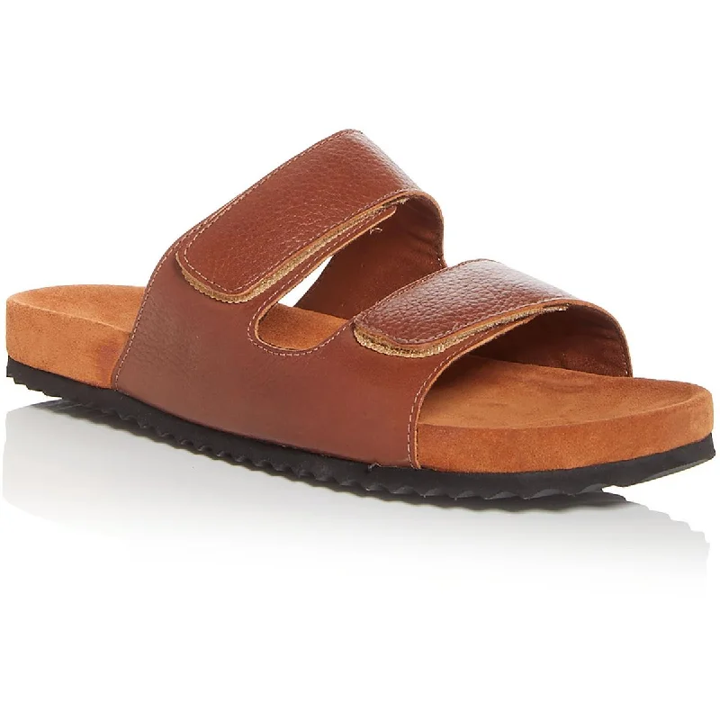 Private Label Mens TWO STRAPSANDAL Leather Slip On Slide Sandals