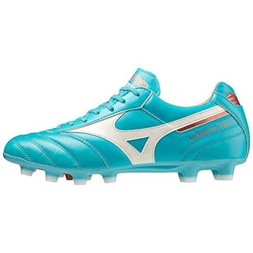 Mizuno Unisex Morelia II PRO Fußballschuh, Blue Curacao/Snow White/Red Brown Satin, 44.5 EU