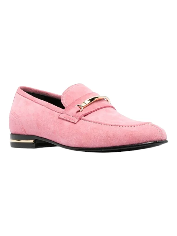 Bally Genos 6304148 Men's Pink Samantha Suede Leather Loafers