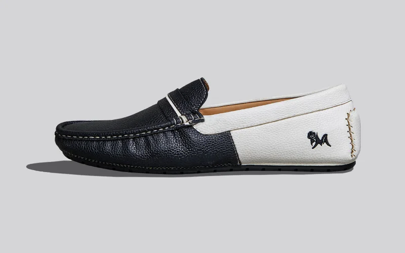 Color Block Loafers : White-Black