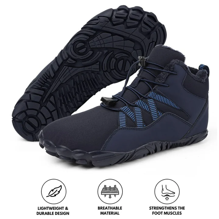 Men's Barefoot shoes Five-finger Outdoor Sports Cotton shoes Unisex Velvet Warm Snow Boots Wear-resistant Anti-ski Ground Boots Thickened Winter shoes