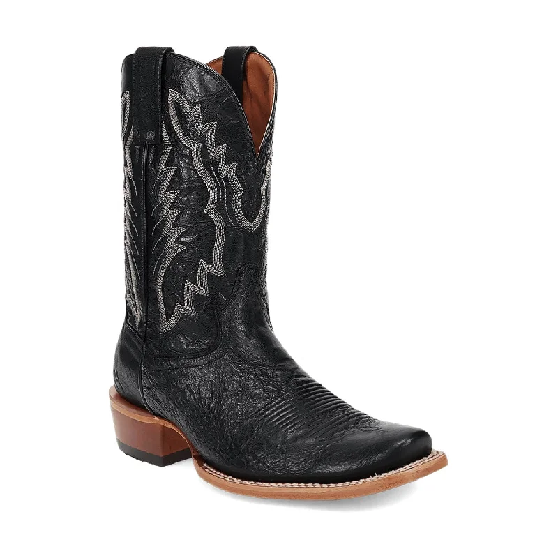 Dan Post Mens Boerne Black Leather Cowboy Boots 9.5 D