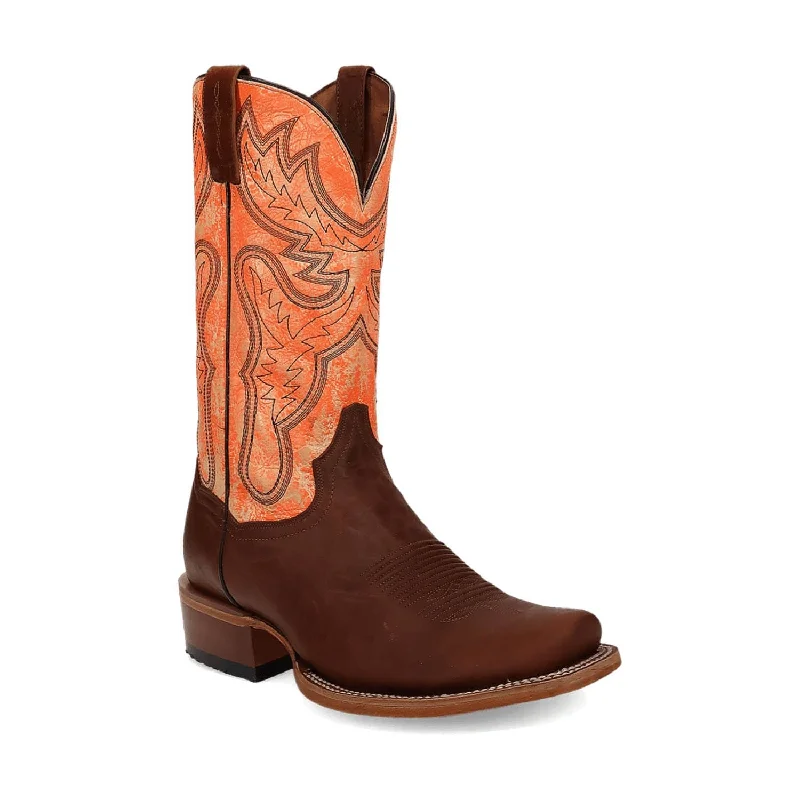 Dan Post Mens Marchi Rust/Orange Leather Cowboy Boots