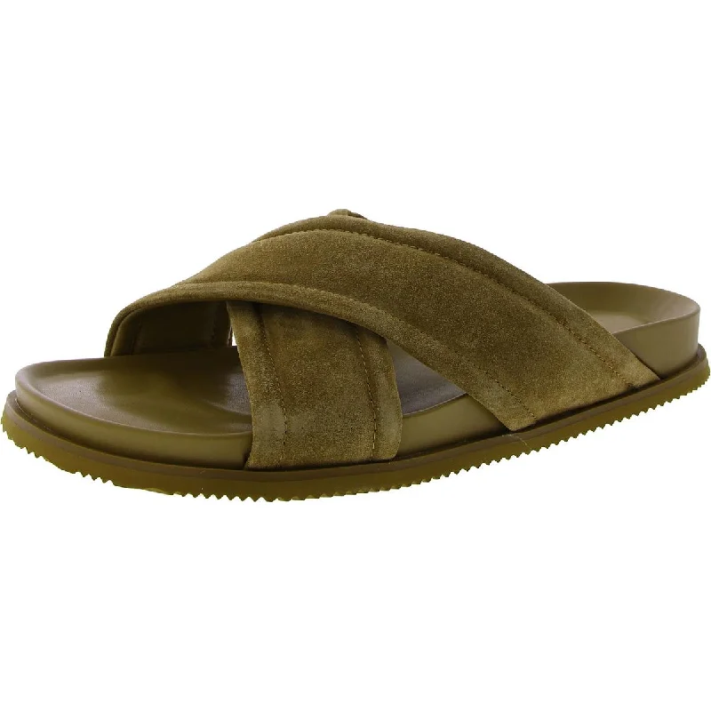 Vince Mens Derek Faux Suede Slip On Slide Sandals