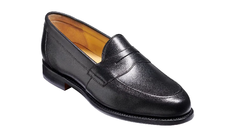 Barker Porthsmouth Traditional American Loafer - Black Calf