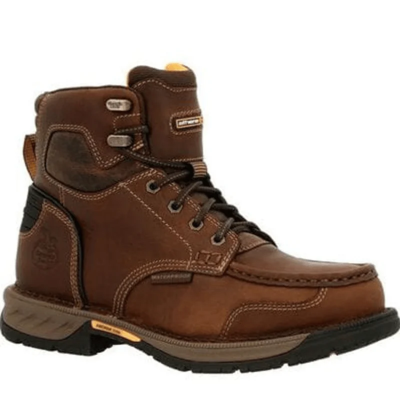 Georgia Boot Men's Athens 360 Brown Waterproof Lace-Up Work Boots GB00439